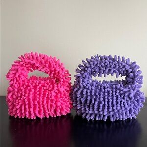 Y2K Handmade Hobo Bag Satchel, featuring a soft, fluffy plush material